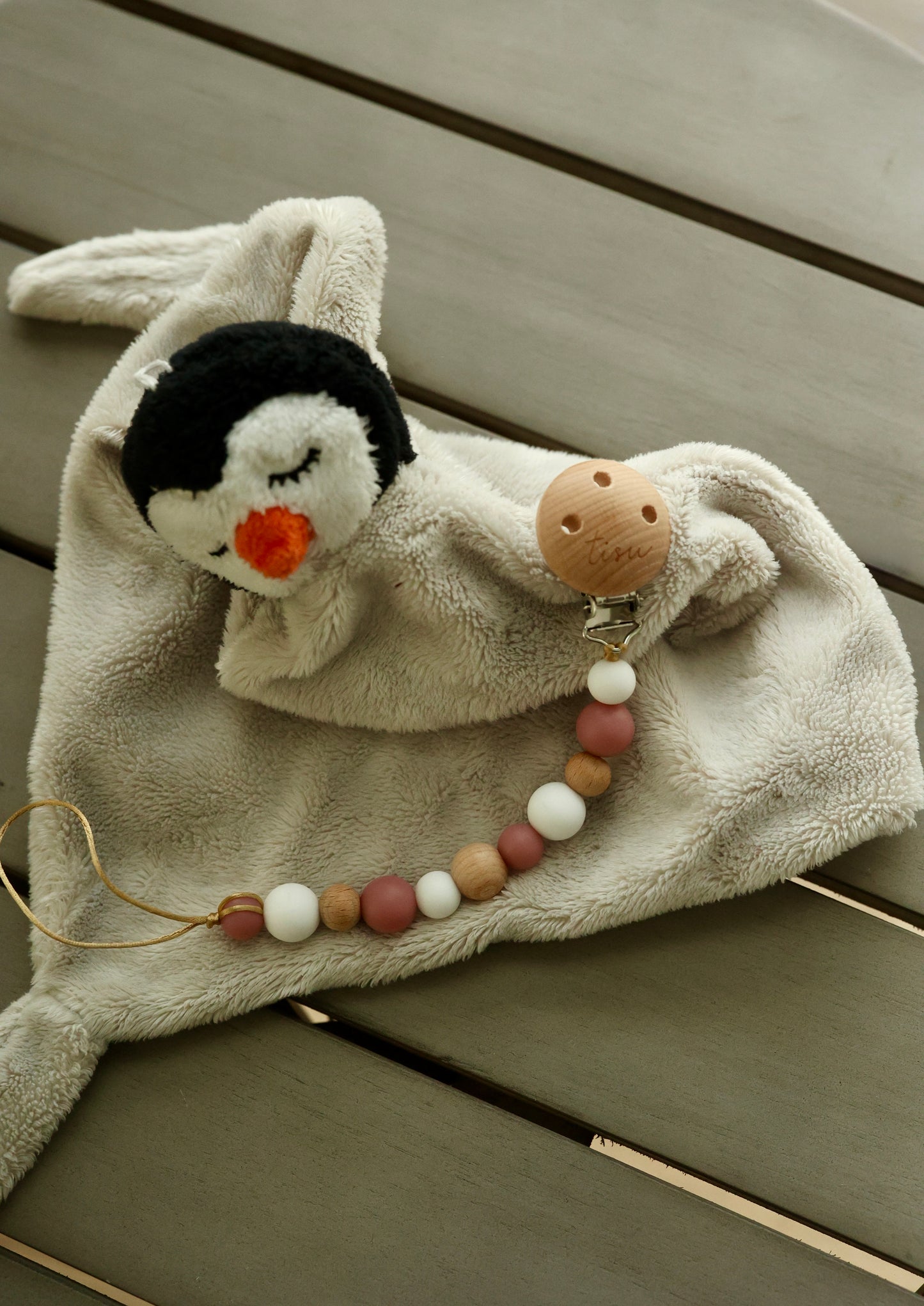 TISU pacifier clip, Rose