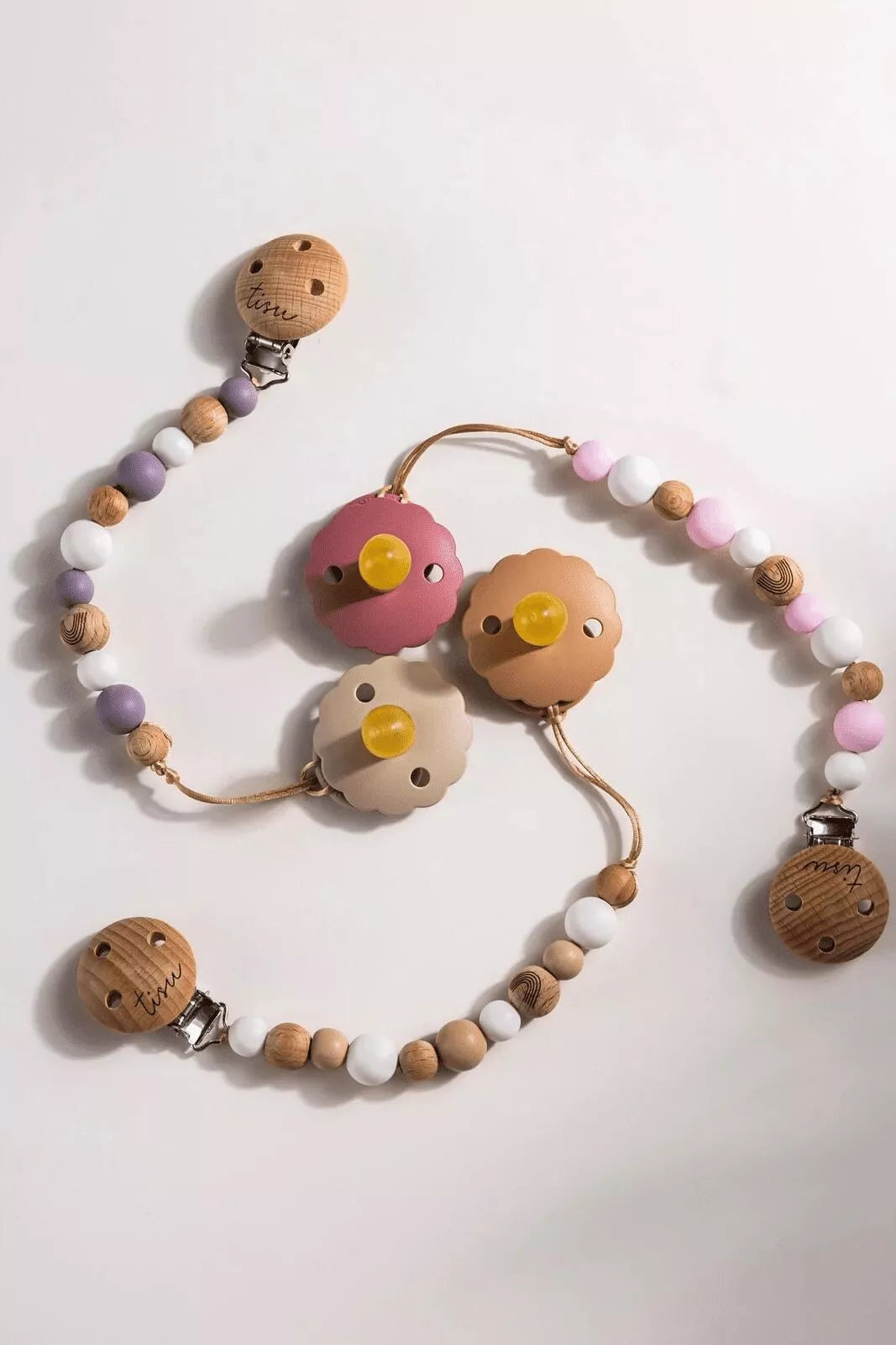TISU pacifier clip, Rose