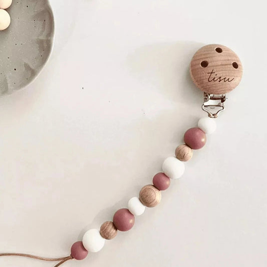 TISU pacifier clip, Rose