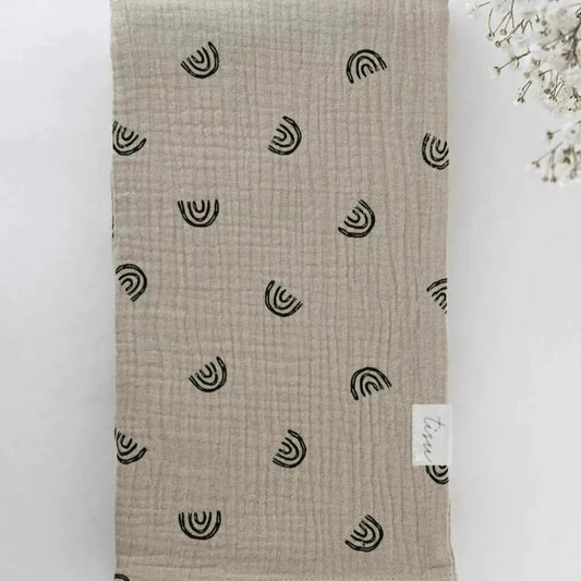 Muslin swaddle, Beige Rainbow