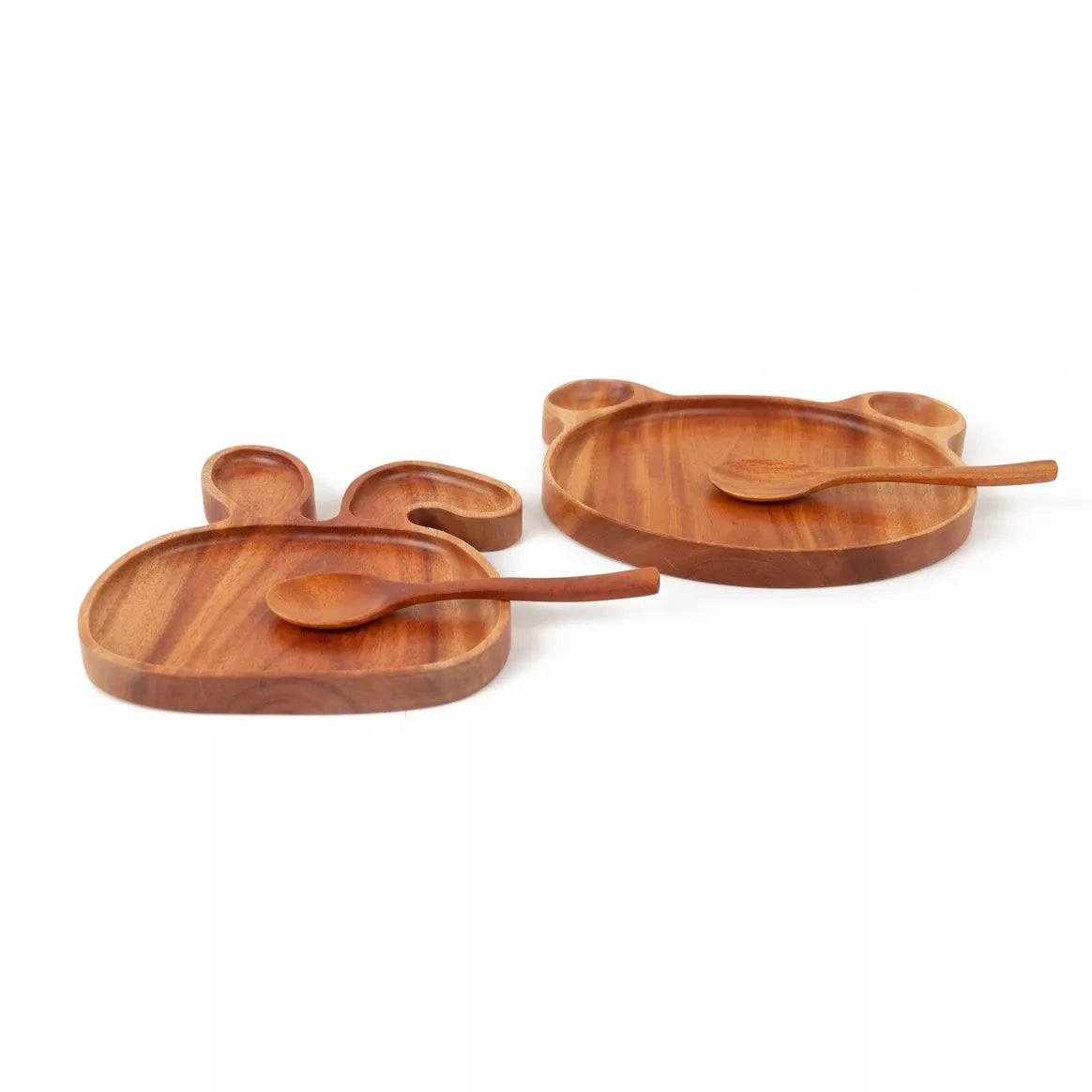 Kids Plate - Bear head Khaya Wood