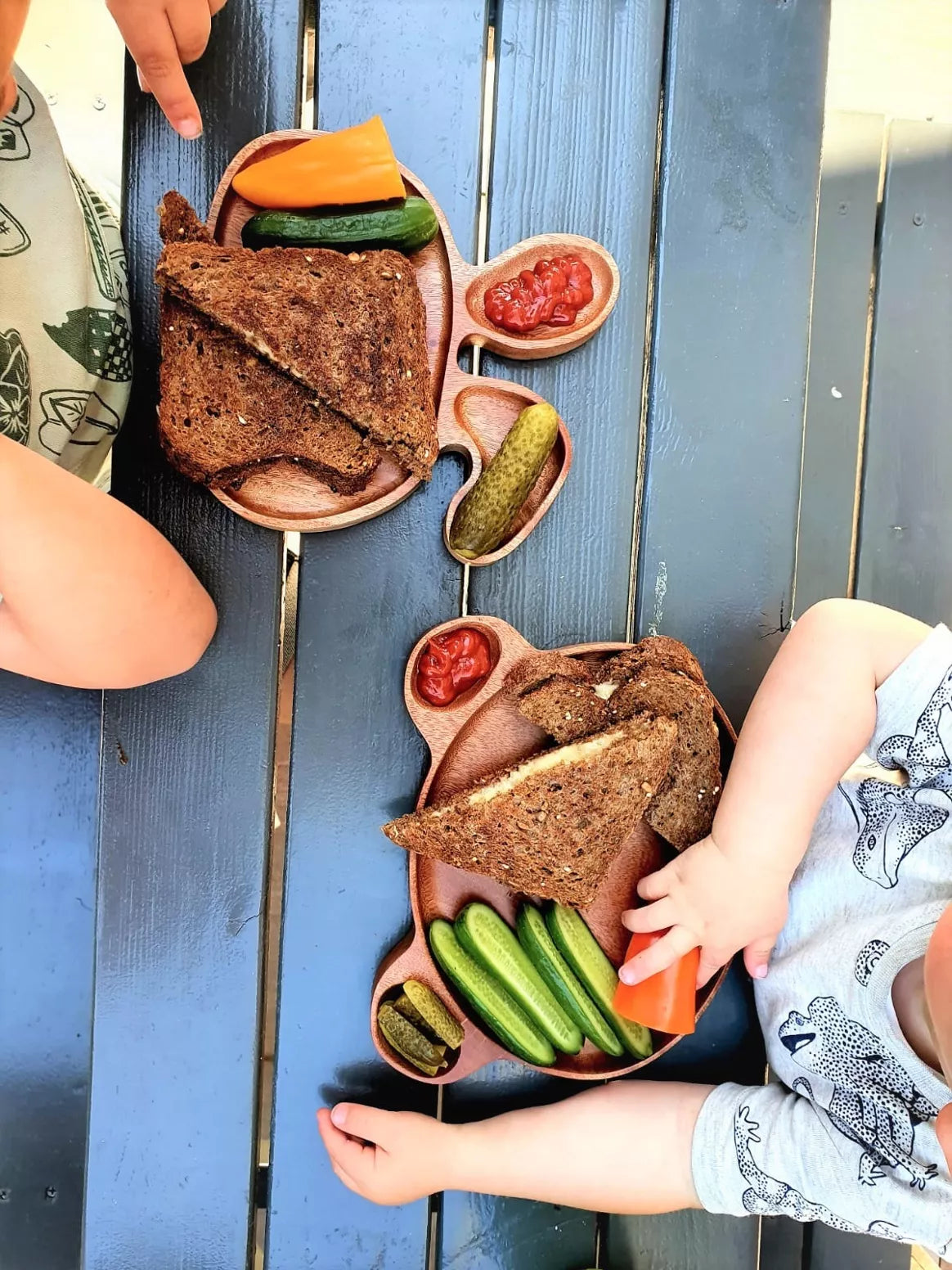 Kids Plate - Bear head Khaya Wood